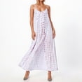 thumbnail image 2 of Youmylove Robes d'Été pour Femmes Coupe Ample Robe Longue Décontractée Col en V Sans Manches Bohème Ample Décontractée Bretelles Spaghetti Robe Florale Mode Maxi Robe d'Été, 2 of 8