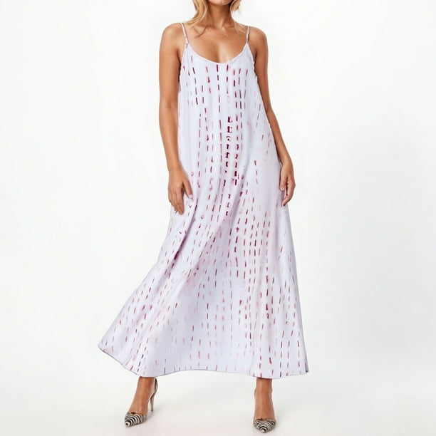 WILLBEST Vestido Largo De Verano Para Mujer, Informal, Con Escote En V, Sin Mangas, Bohemio, Holgado, Informal, Ajustado, Con Hombros Descubiertos, Floral