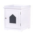 thumbnail image 3 of PAWLAND Cat Litter Box Enclosure, Cat House Side Table,Night Stand Pet House, Indoor Cat House, White, 3 of 9