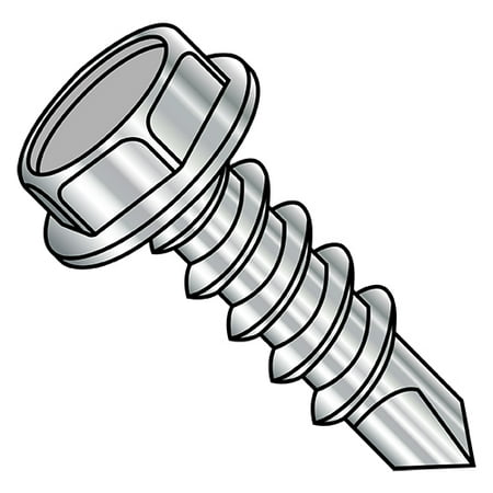 

1/4-14X1 1/2 Unslotted Indented Hex Washer Full Thread Self Drill Screw 410 Stainless Steel (Pack Qty 1 000) BC-1424KW410