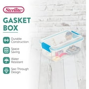 Sterilite Storage Box - Clear Plastic with Blue Latches - 12 Pack, 7.5 qt