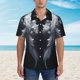 thumbnail image 2 of Fotbe Elegant Feathered Floral Wings Camisa Hawaiana para Hombre Unisex – Camisa Casual de Verano con Botones de Manga Corta de Algodón y Lino,3X-Large, 2 of 7