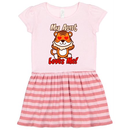 

Inktastic My Aunt Loves Me Tiger Gift Toddler Girl Dress