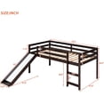 thumbnail image 7 of DEALTOPS 79.5'' Twin Size Junior Wood Loft Bed, Loft Bunk Bed Frame with Slide, Black, 7 of 7