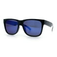 thumbnail image 5 of Mens Polarized Color Mirror Sport Horn Rim Plastic Rectangle Sunglasses Shiny Black - Blue Mirror, 5 of 8