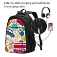 thumbnail image 2 of Balery London Symbols Print USB Charging Backpack for Men and Women - Water-Resistant, Anti-Theft Laptop Backpack with USB Port for Travel, Work, School, and College, 2 of 7