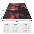 thumbnail image 3 of Fotbe Lone Rider Under Red Sky Manta de Franela Acolchonada con Estampado, Súper Suave y Esponjosa, Extra Grande para Sofá, Cama, Uso Todo el Año-60"x50", 3 of 7