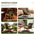 thumbnail image 3 of CQSXDA Mid Century Accent Chair with Upholstery, Solid Wood Frame and Detachable Lumbar  Pillow for Versatile Spaces, Green, 3 of 12