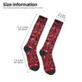 thumbnail image 2 of Naloa Red Glitter Knee Socks, High Socks Long Stretchy Sock Women Knee High Stocking, Long Socks for Women, 2 of 6