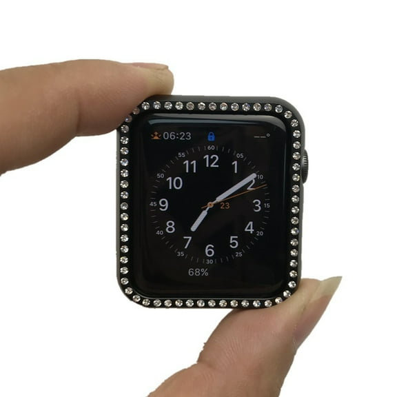 HAMPPLIES SmartWatch Case 1Pack with Rhinestones for Everyday Use 3.8 x 3.8 x 0.5in