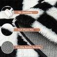 thumbnail image 6 of 8x10 Black and White Area Rug Fluffy Shag Checkered Living Room Throw Carpet Washable Non-Slip Soft Pile Fuzzy Large Rug for Bedroom Dorm Bathroom Home Aesthetic Decor Office, 6 of 8