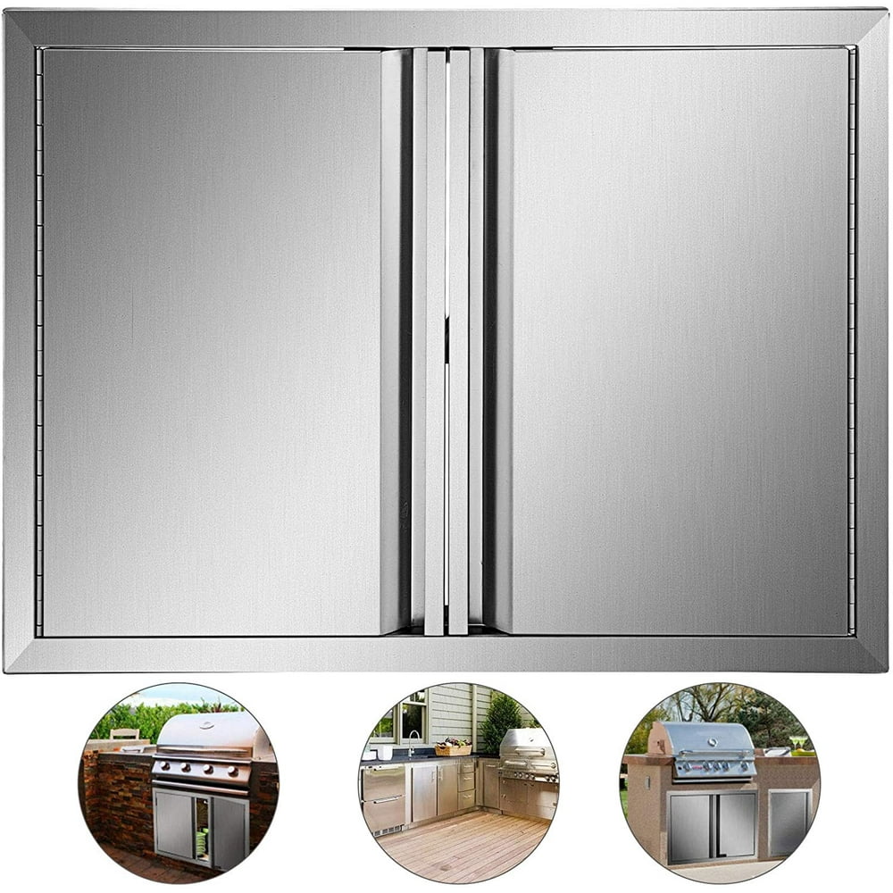 VEVOR BBQ Access Door 28 x 19 inch, Double BBQ Door Stainless Steel