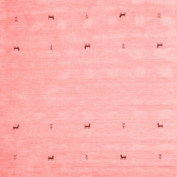 Ahgly Company Indoor Square Solid Red Modern Area Rugs, 5' Square