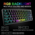 thumbnail image 4 of K61 USB 60 por ciento RGB Teclado con cable 62 teclas Teclados ergonómicos para portátiles para juegos JShteea  Nuevo, 4 of 7