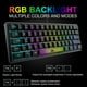 thumbnail image 2 of Teclado con cable K61 RGB 60 por ciento 62 teclas Teclado ergonómico para juegos (negro), 2 of 7