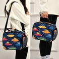 thumbnail image 5 of FORMRS Student Insulated Lunch Bag with Shoulder Strap Reusable Cooler Box for School, Rainbow Space Cat, 5 of 9