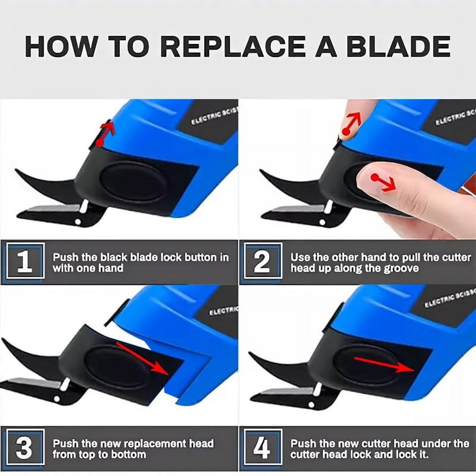 Cordless Electric Scissors Cutter - USB Rechargeable Handheld Cutting Tool with Tungsten Steel Blade for Fabric, Leather, Cardboard and More