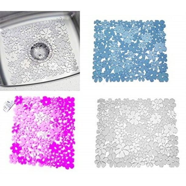Floral Pvc Sink Mat 11 5 X 11 5 Made For Smaller Apartments And Sinks Walmart Com Walmart Com