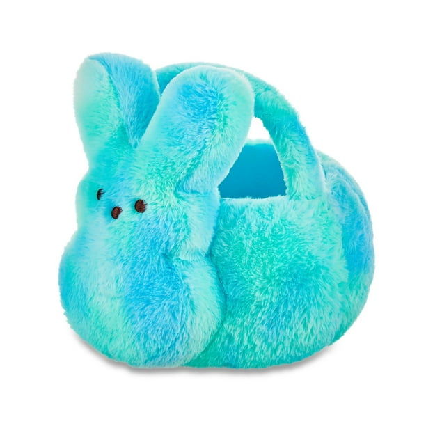 Easter Basket Easter Gift Bags Egg Hunt Bags 12 Inch Easter Basket Cute Tie-Dyed Plush Ornaments Holiday Decoration Bunny Easter Treat Bags Tote Bags for Kids (Blue)