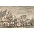 thumbnail image 3 of Isaac van Ostade 14x11 Black Modern Framed Museum Art Print Titled - Distribution of the Catch by Night (17th Century), 3 of 5