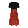 thumbnail image 3 of QIPOPIQ Robes Midi pour Femmes à Étages à Manches Courtes Imprimé Tendance Décontracté Robe d'Été à Col Rond Robe Patchwork Offres 2023, 3 of 4