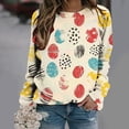 thumbnail image 1 of Styesk Longues Chemises à Manches pour Femmes Mode Décontractée Imprimé de Pâques Col Rond Haut/chemise, 1 of 3