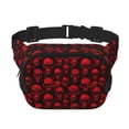 thumbnail image 1 of Fotbe Red Skulls Cangurera Cuadrada con Estampado de Doble Capa, Bolsa de Cintura Ajustable Mini para Hombres y Mujeres, 1 of 9