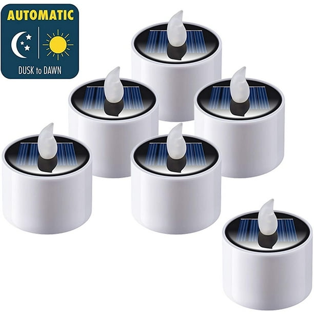 Solar Tea Lights LED Candle Light Outdoor Waterproof Energy Electronic