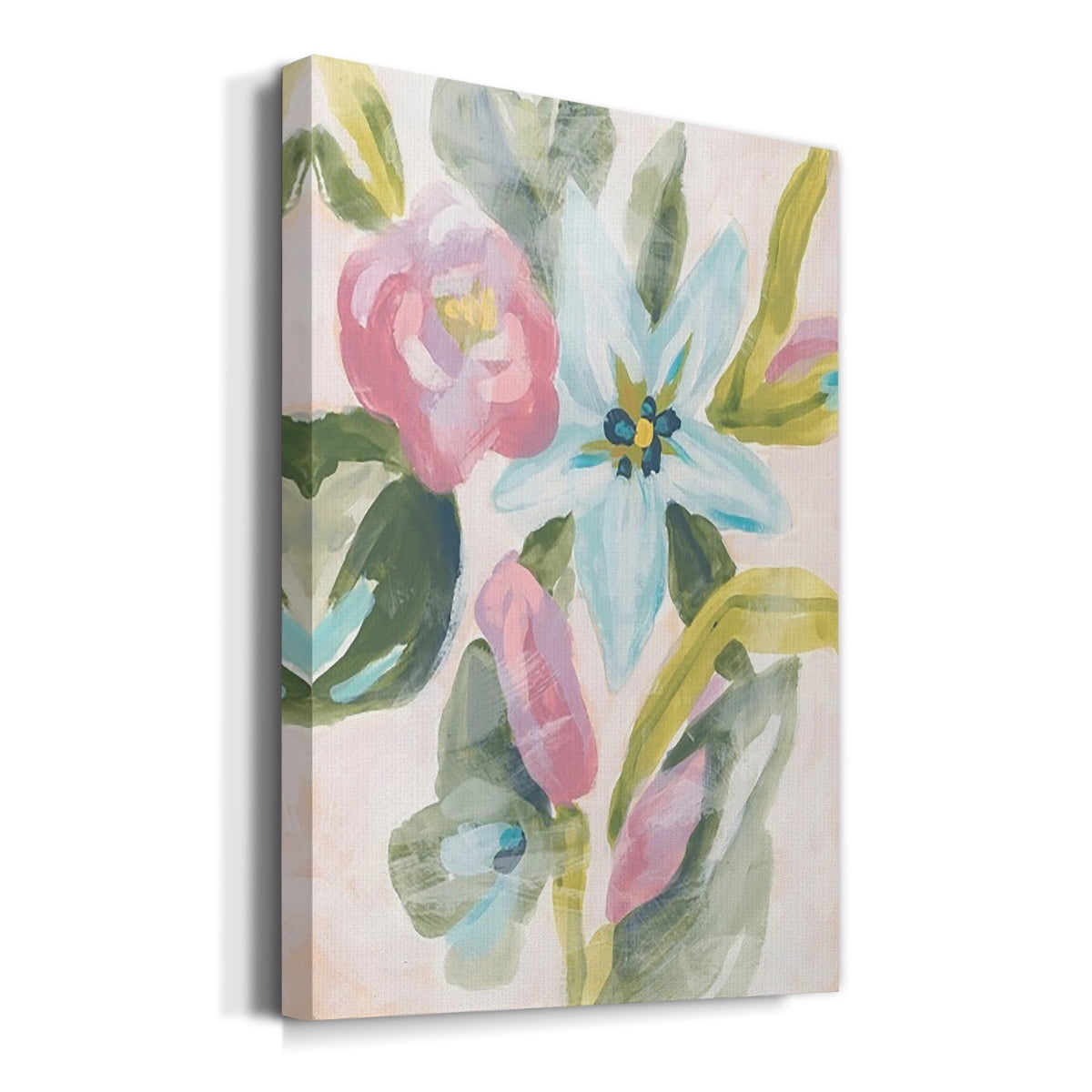 Floral Breeze Fresco I Premium Gallery Wrapped Canvas - Ready to Hang