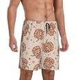 thumbnail image 2 of Uemuo Groovy Disco Pumpkin Pattern Men's Short Pajama Pants – Soft & Breathable Lounge Shorts, Elastic Waistband with Pockets, Lightweight Sleepwear for All-Season Comfort-Large, 2 of 6