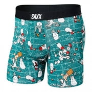 Saxx Underwear Vibe Super Soft Men's Boxer Shorts - Gridiron Snowman / Green