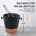 thumbnail image 3 of Sol Living Champagne Bucket - Double Wall Insulated Stainless Steel - Wine & Champagne Holder - Portable Chiller Bin for Bars, Parties, Commercial Use - Copper & Black Matte, 3.6 Qt, 3 of 7