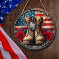 thumbnail image 6 of 8" Patriotic Soldier Boots Door Hanger - 4th of July Memorial Day Veterans Day Decor, Wooden Front Porch Sign with USA Flag, Indoor Outdoor Rustic Wall Hanging, 6 of 8