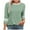 Green, variant on Shirts for Women Plus Size 3/4 Sleeve Color Block Round Neck Solid Color Casual Top Hot Pink M