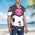 thumbnail image 4 of Lsque Sanrio Pattern Hawaiian Shirt for Men Unisex Summer Beach Casual Short Sleeve Cotton Linen Button Down Shirts-XX-Large, 4 of 6