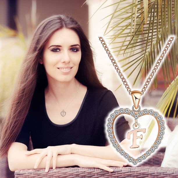 Collar para mujer, joyería para mujer, collar multicapa de 26 letras, colgante de moda para mujer, collar