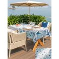 thumbnail image 5 of Outdoor Tablecloth with Umbrella Hole for Patio/Picnic/Party/Camping, Teal Blue Coastal Waterproof Table Cloth Rectangle Table Cover Washable, Starfish Beach Nautical Coral Vintage (60"x 84"), 5 of 9