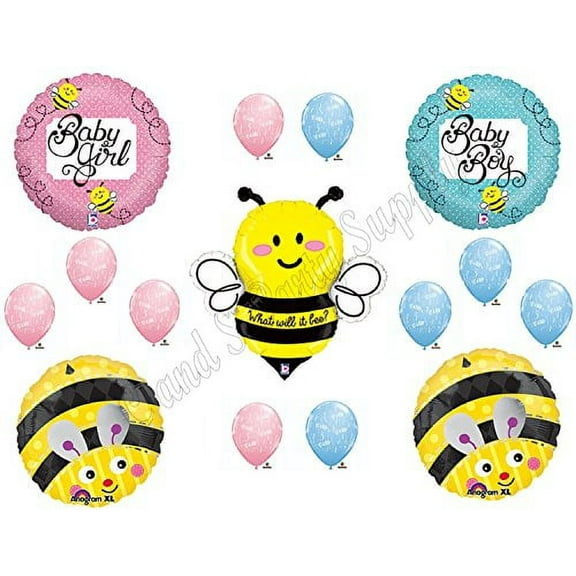 What Will It BEE?? Baby Shower Gender Reveal Party Balloons Decorations Supplies