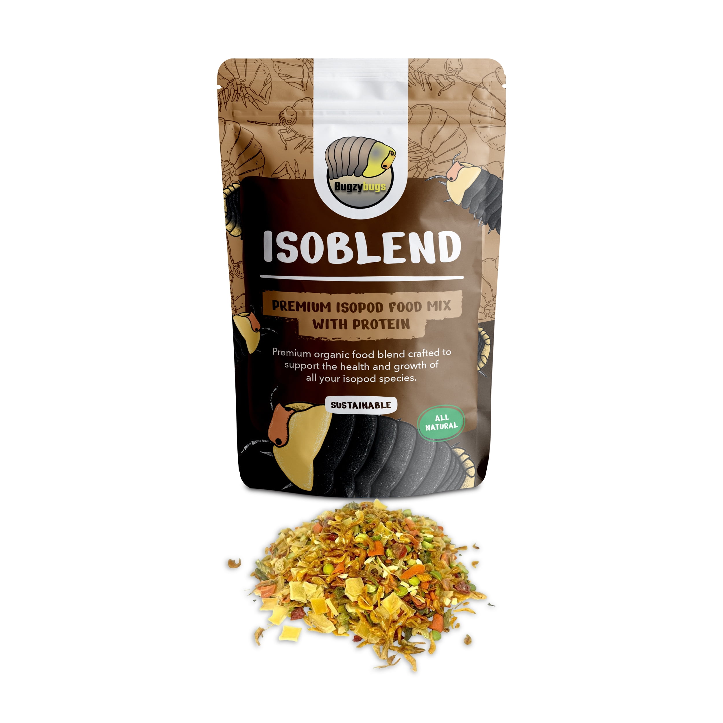 BugzyBugs Isocare Premium Dry Food Mix for Insects, Reptiles, Isopods and Invertebrates Bundle of 3