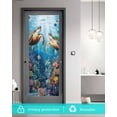 thumbnail image 5 of Window Privacy Film Ocean Turtle Stained Glass Window Film Decorative Sun Block Window Cover Sea Coral Underwater Animal Fish Blue Window Clings Static Adhesive Sticker for Bathroom 19.6"x39.3", 5 of 7