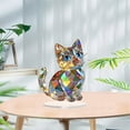 thumbnail image 5 of Todaioua Colorful Cat Desktop Ornament, Acrylic 2D Flat Cat Tabletop Ornament, Cute Kitten Statue Home Decor, Cat Lovers Decoration for Home Room Desk Bookshel Office, 5 of 6