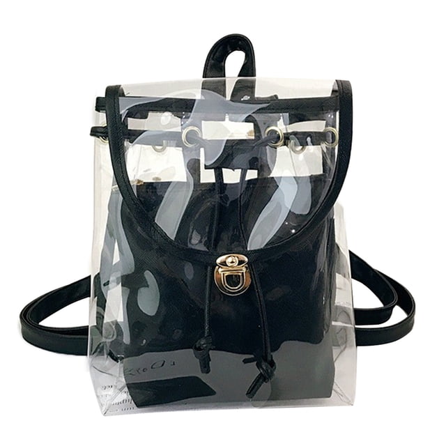 RXIRUCGD Mini Clear Backpack, Transparent Backpack, For Sports Activities And Games In Concert Festival For Work Festival Security Travel Black