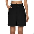 thumbnail image 7 of Clearance! Women's Bermuda Shorts 2025 Summer High Waisted Pocket Shorts Plus Size Business Casual Dressy Shorts Black L Size, 7 of 7
