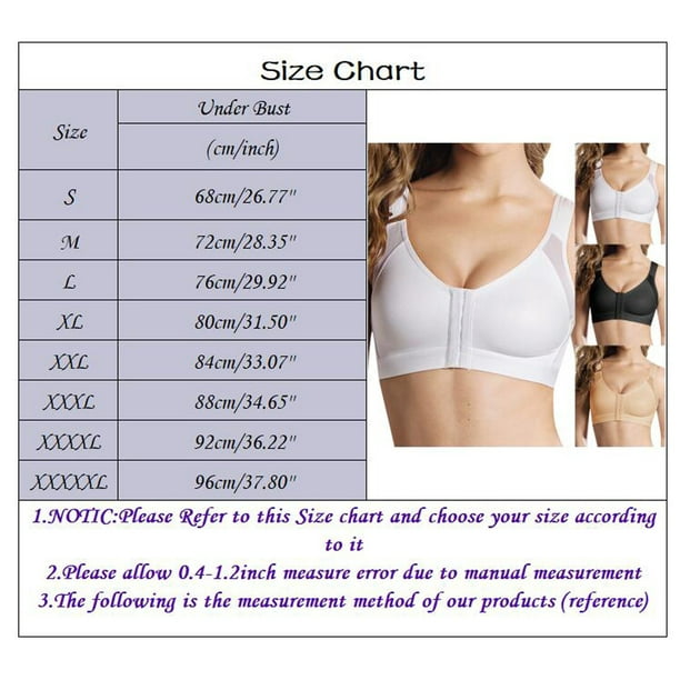 nsendm Female Underwear Adult Compression Sports Bra Womens No Steel Ring  Front Close Bra T Back Plus Size Seamless Unlined Bra for Large(Grey, 38) 