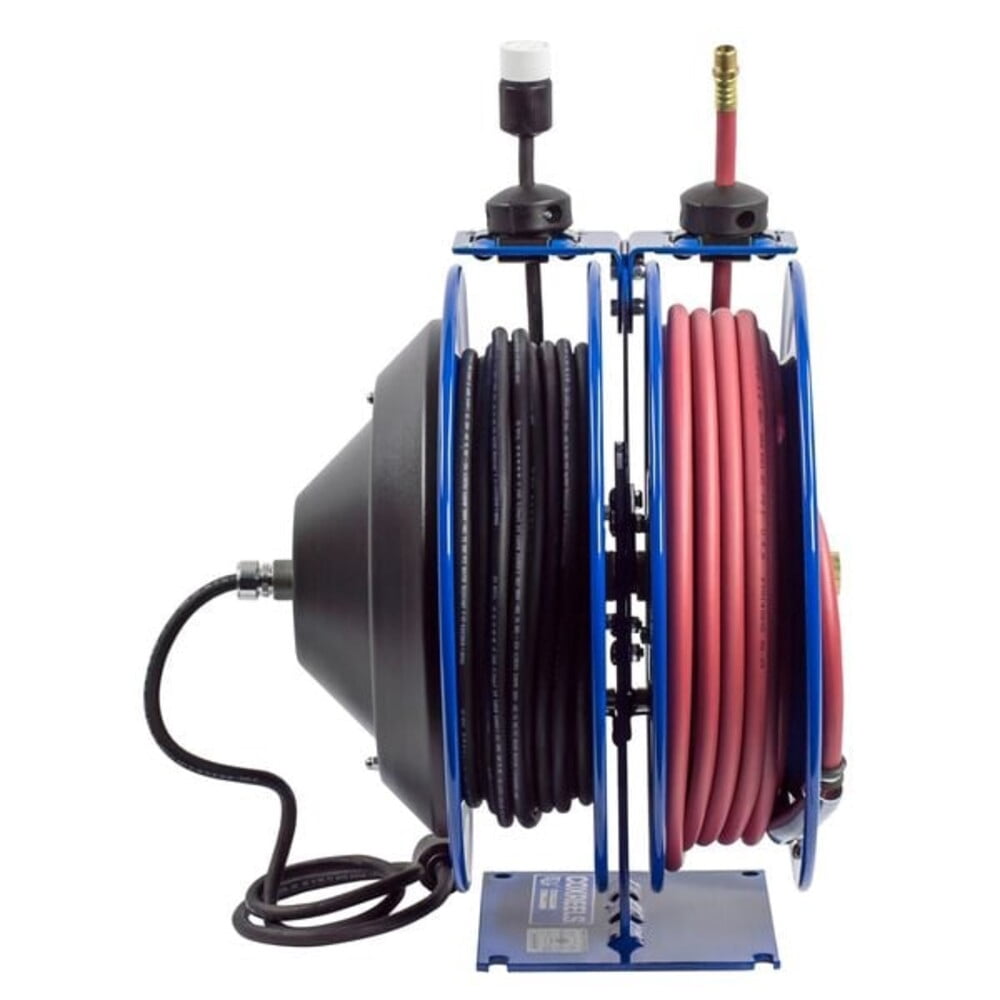 Coxreels Dual Hose Reel,Spring,3/8 in MNPT,50 ft C-L350-5012-A