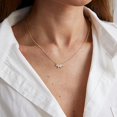 thumbnail image 2 of Collares de diamantes para mujer, collar de hoja delicado, chapado en oro de 14 quilates, collar de luna con circonita cúbica, collar de gargantilla de diamantes simple para mujer de moda, 2 of 5