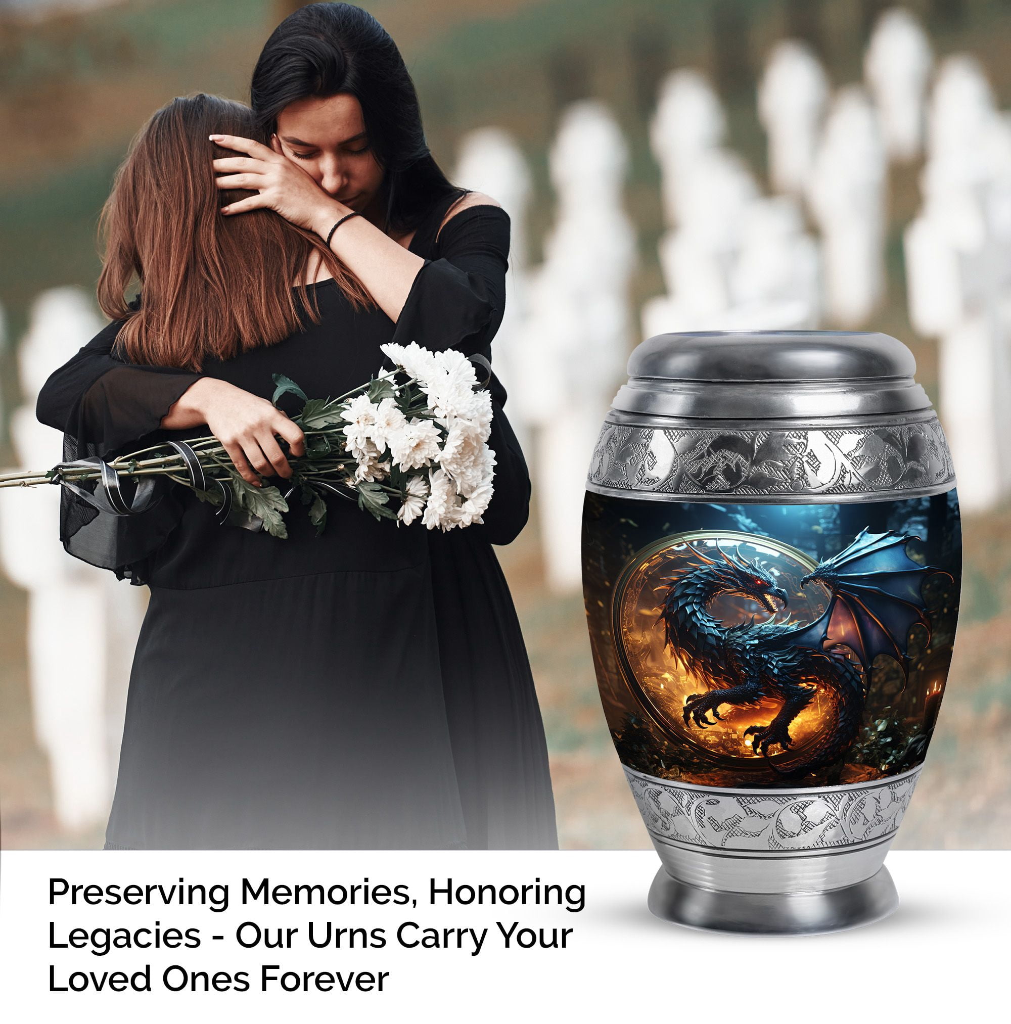 Dragon Globe Small Cremation Urns For Human Ashes - Mini Urns For Ashes - Cremation Urns For Human Ashes - Urns For Men Ashes Adult Male - Urns For Woman Human Ashes - Human Urns (Size - 3inch, Pcs1)