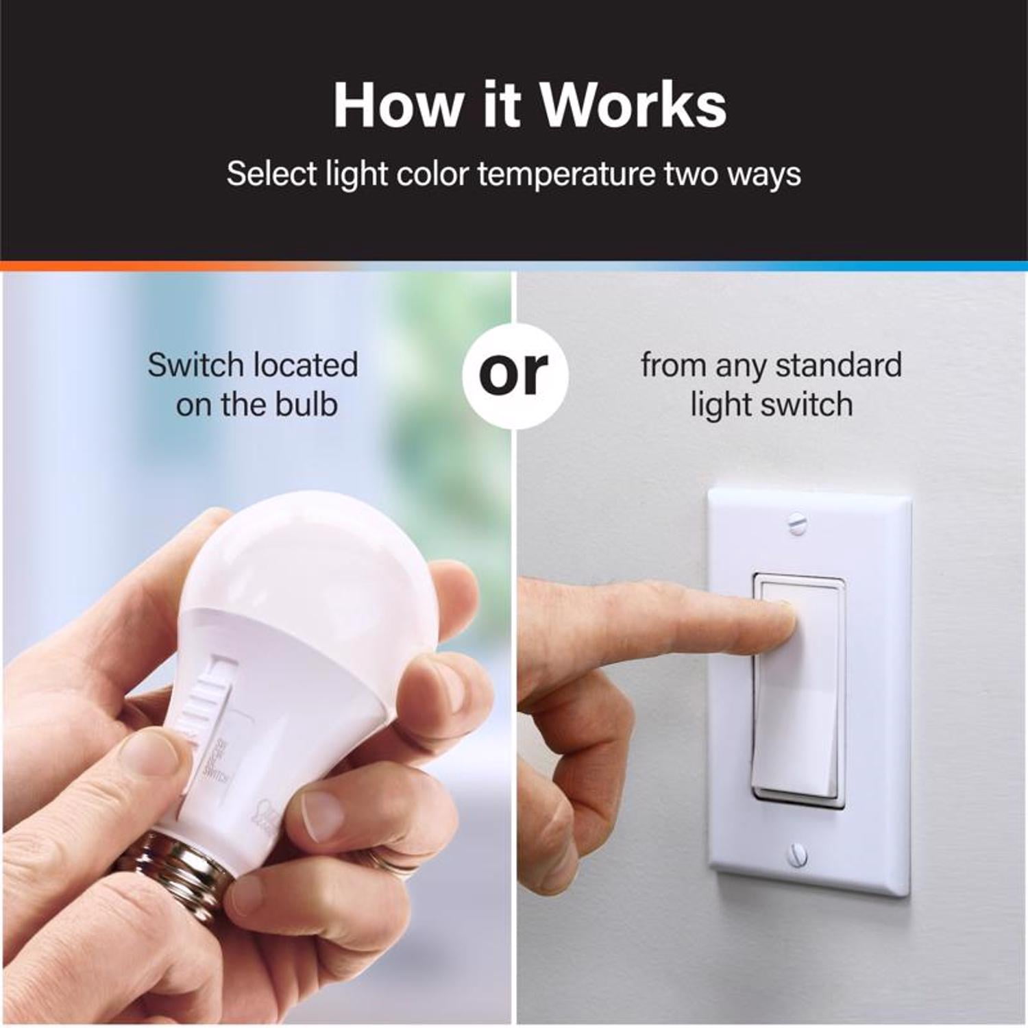 Feit LED A21 E26 (Medium) LED Bulb Tunable White/Color Changing 100 Watt Equivalence 2 pk