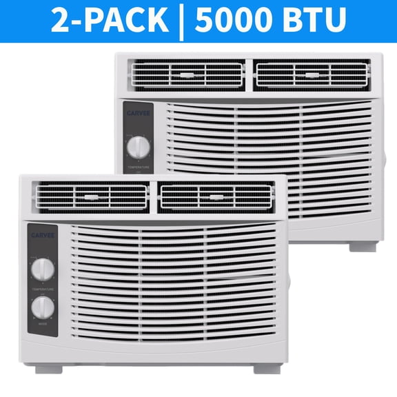 Aprafie 2-Pack 5000 BTU Window Air Conditioners, Small AC Units with Cooling & Fan Mode, Cools up to 150 Sq.ft, 115V, White