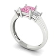 thumbnail image 2 of Three-Stone Engagement Ring for Women - 1.11ct Simulated Pink Diamond in 14K White Gold Promise Ring, 2 of 6